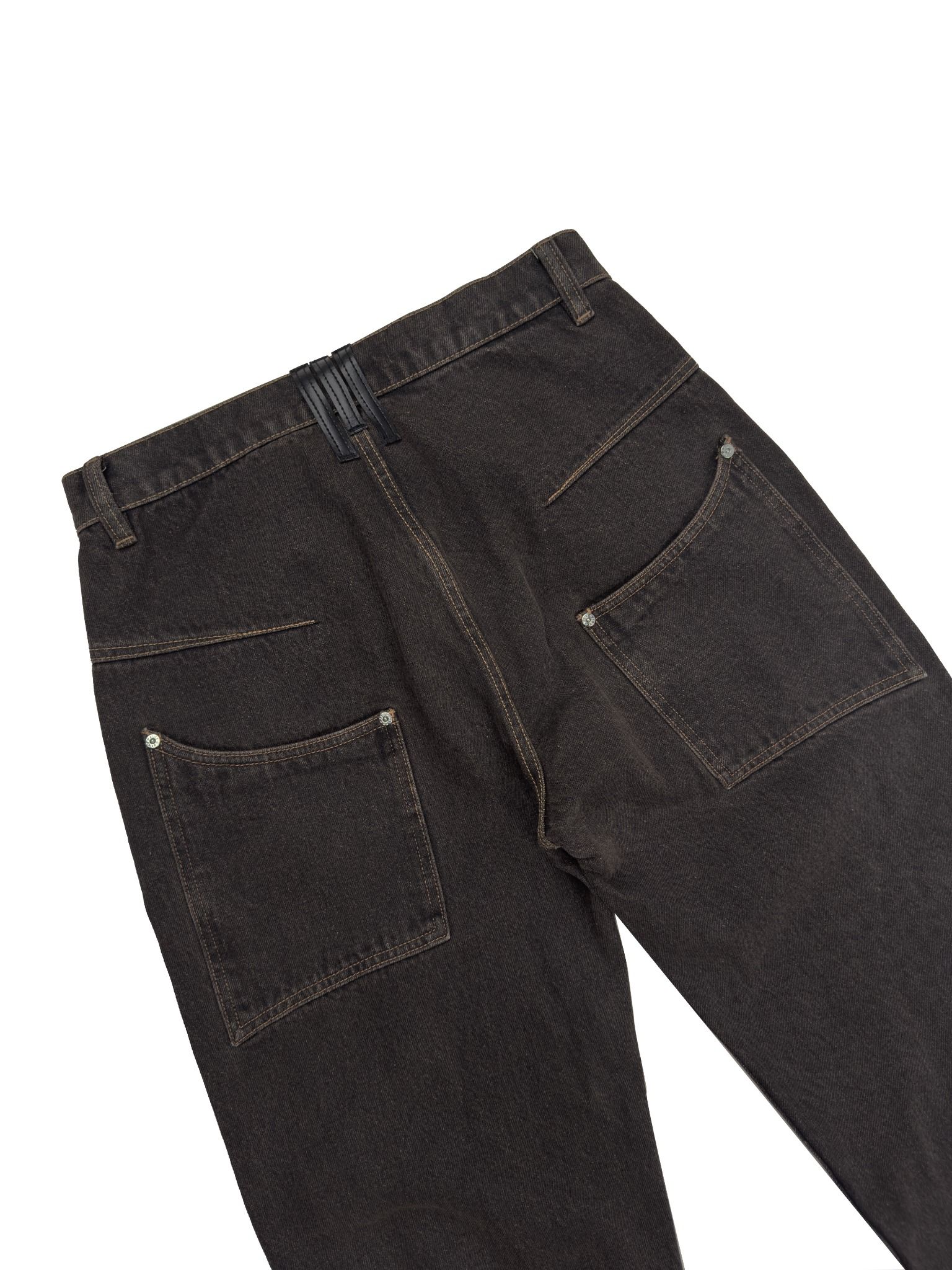 ALMV MID CUT DENIM PANTS ( UMBER / STONE WASHED )