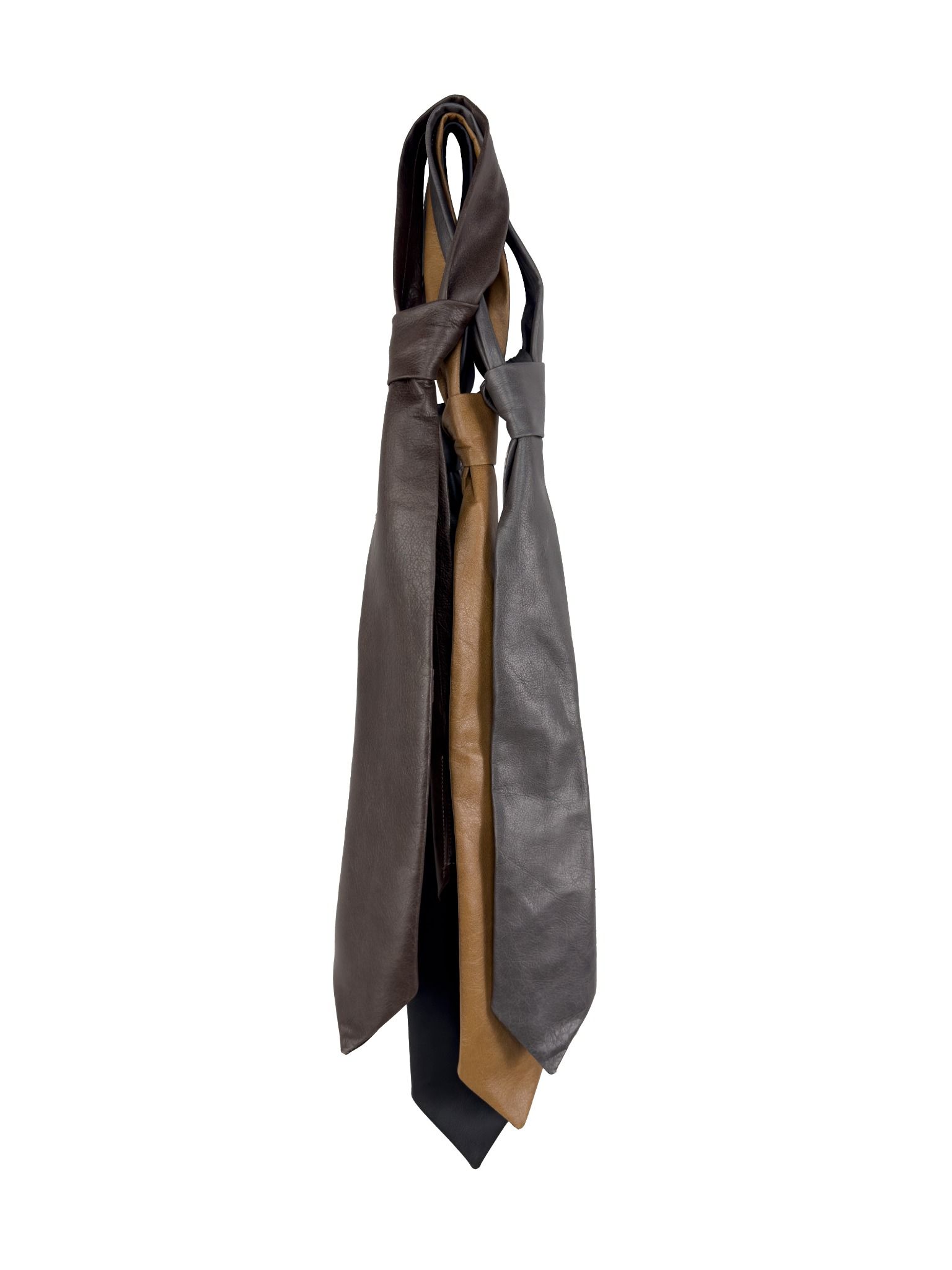 ALMV S/N LEATHER TIE ( DARK BROWN )