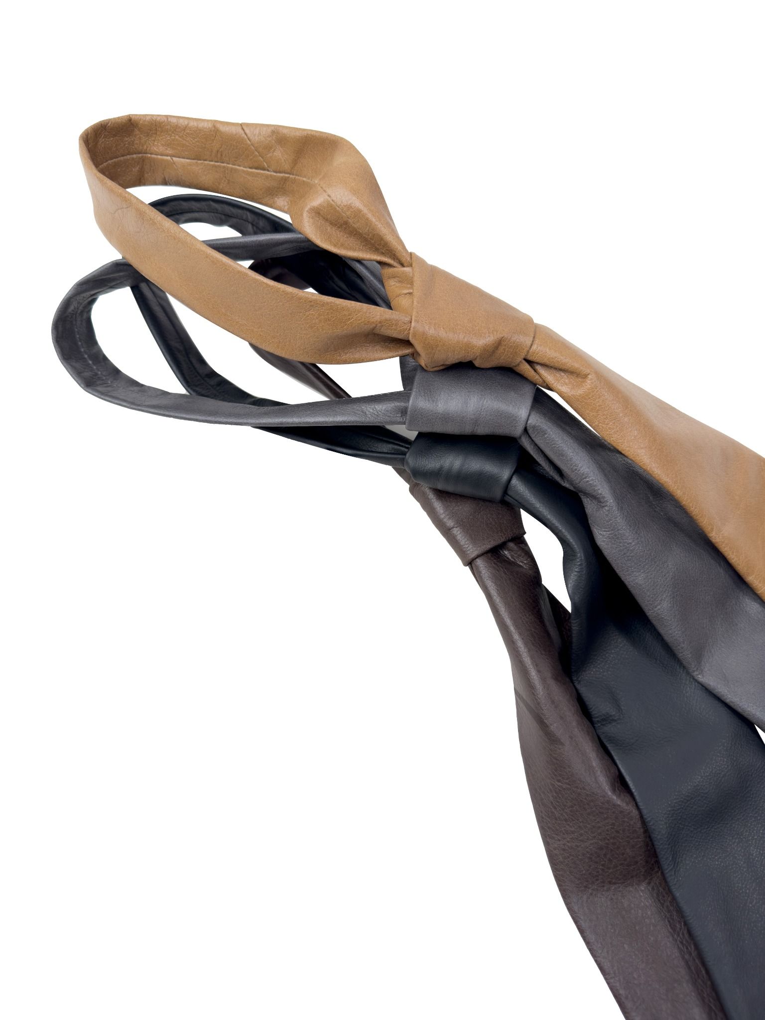 ALMV S/N LEATHER TIE ( DARK BROWN )