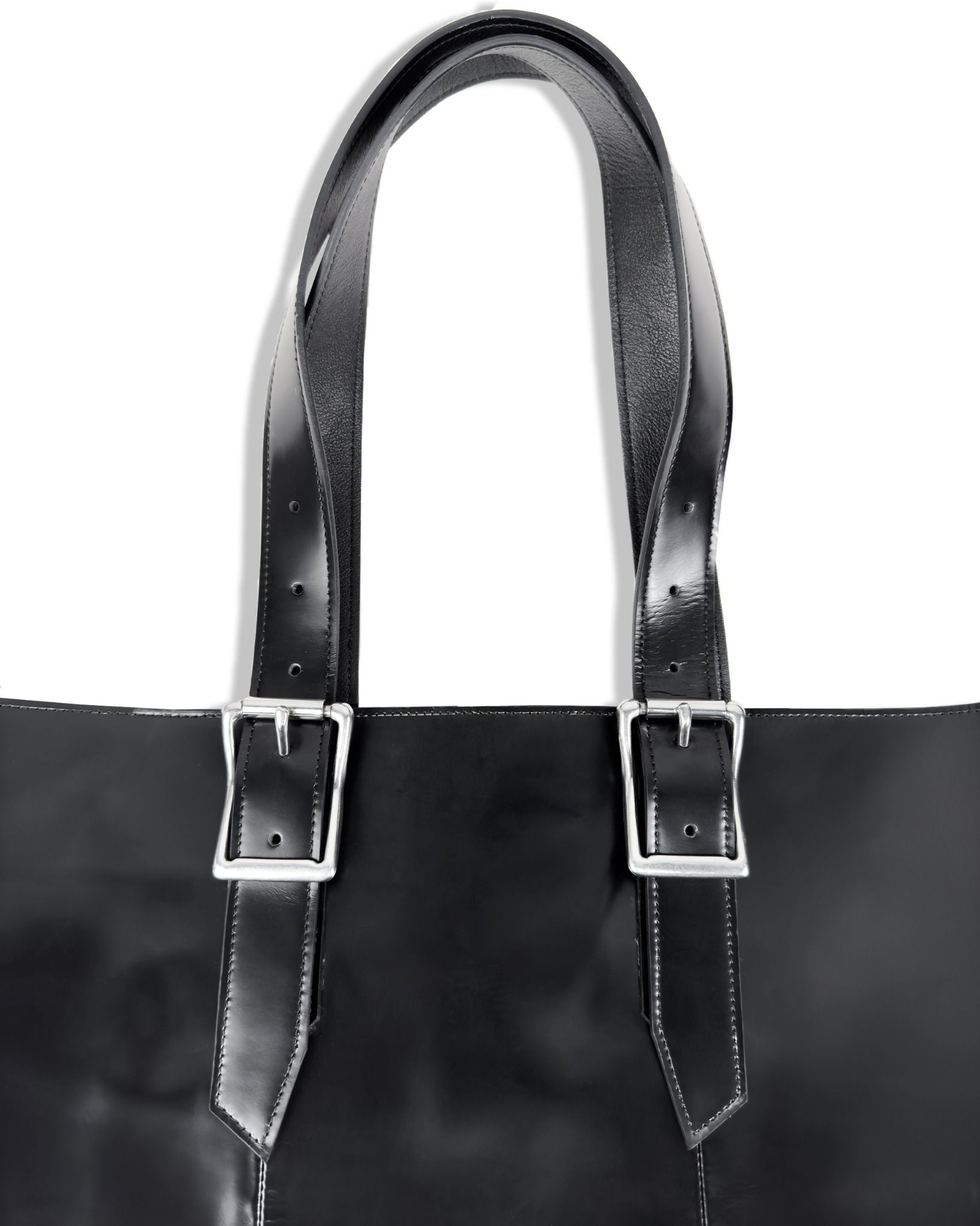 ALMV S/N LEATHER TOTE BAG ( BLACK )