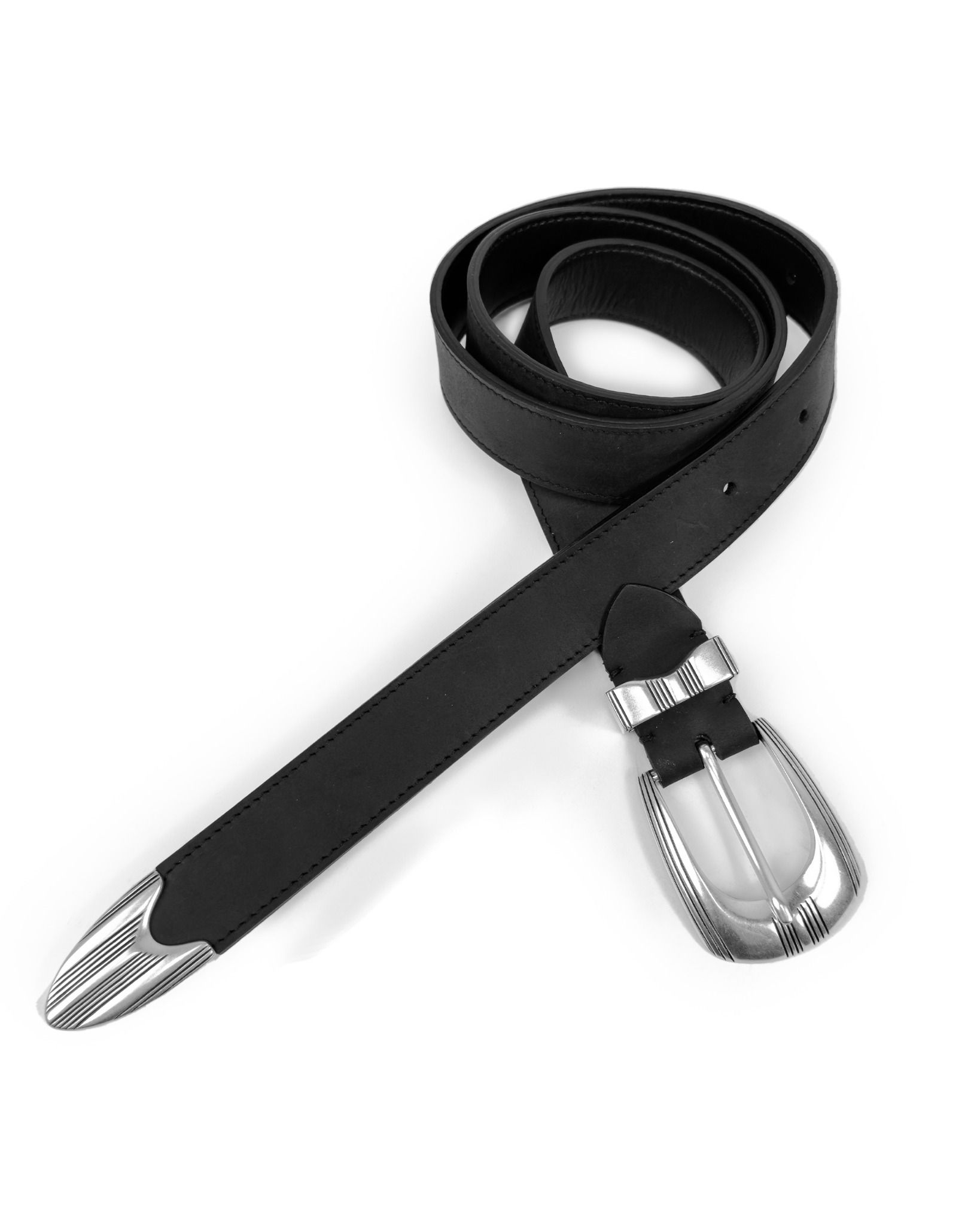 ALMV SILVER / LEATHER BELT ( 3 CM )