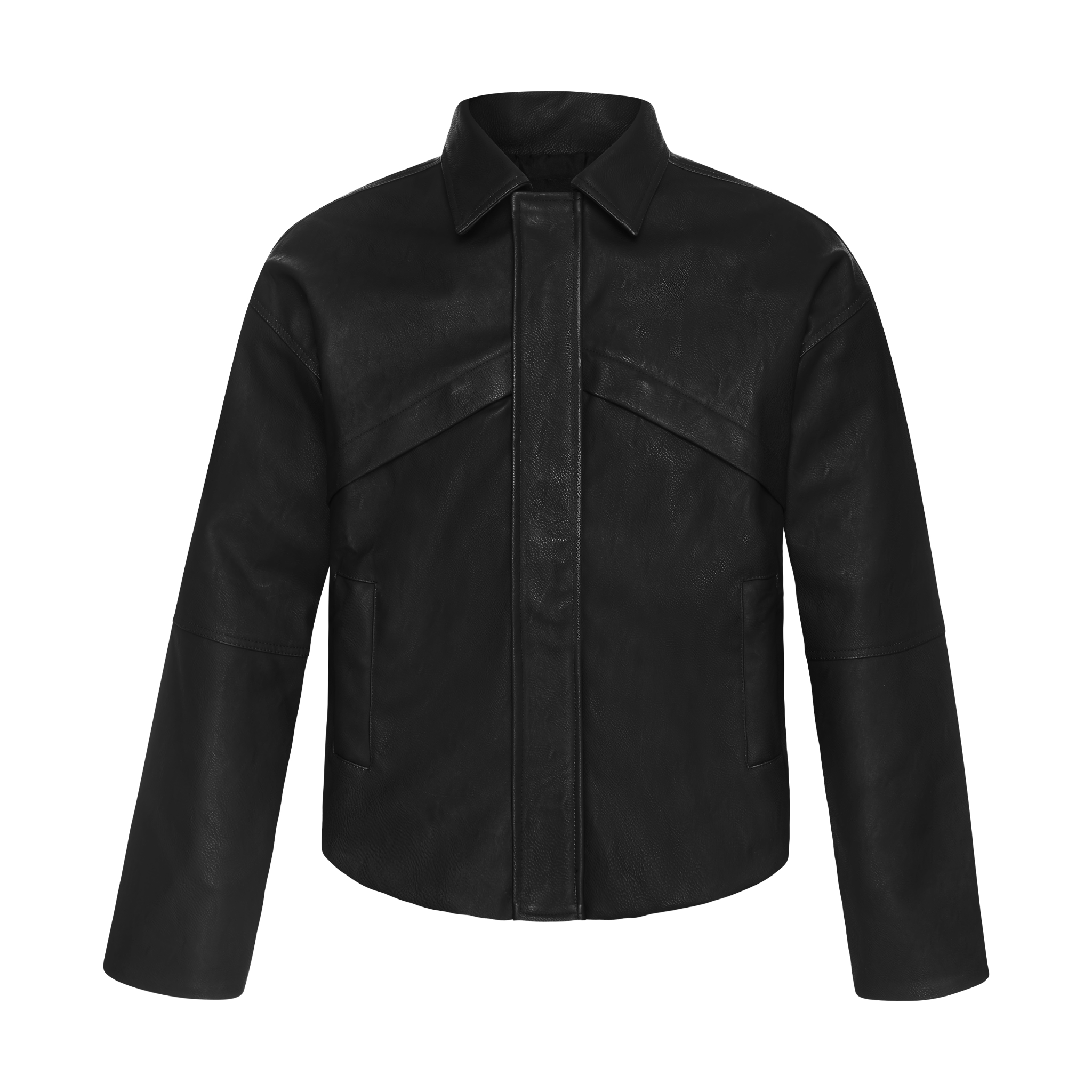 MAVERIK® CROPPED LEATHER JACKET ( BLACK )
