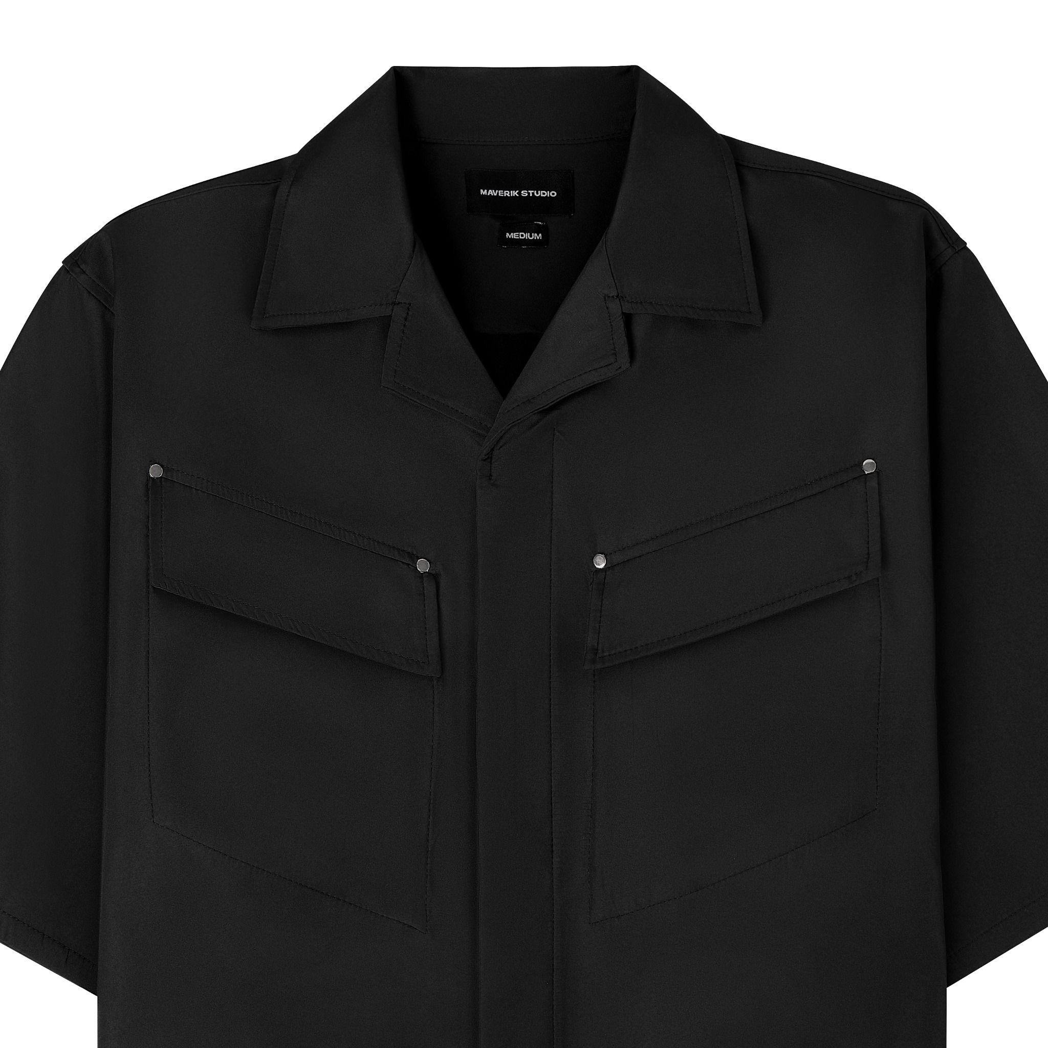 MAVERIK® NYLON CUBAN SHIRT ( BLACK )