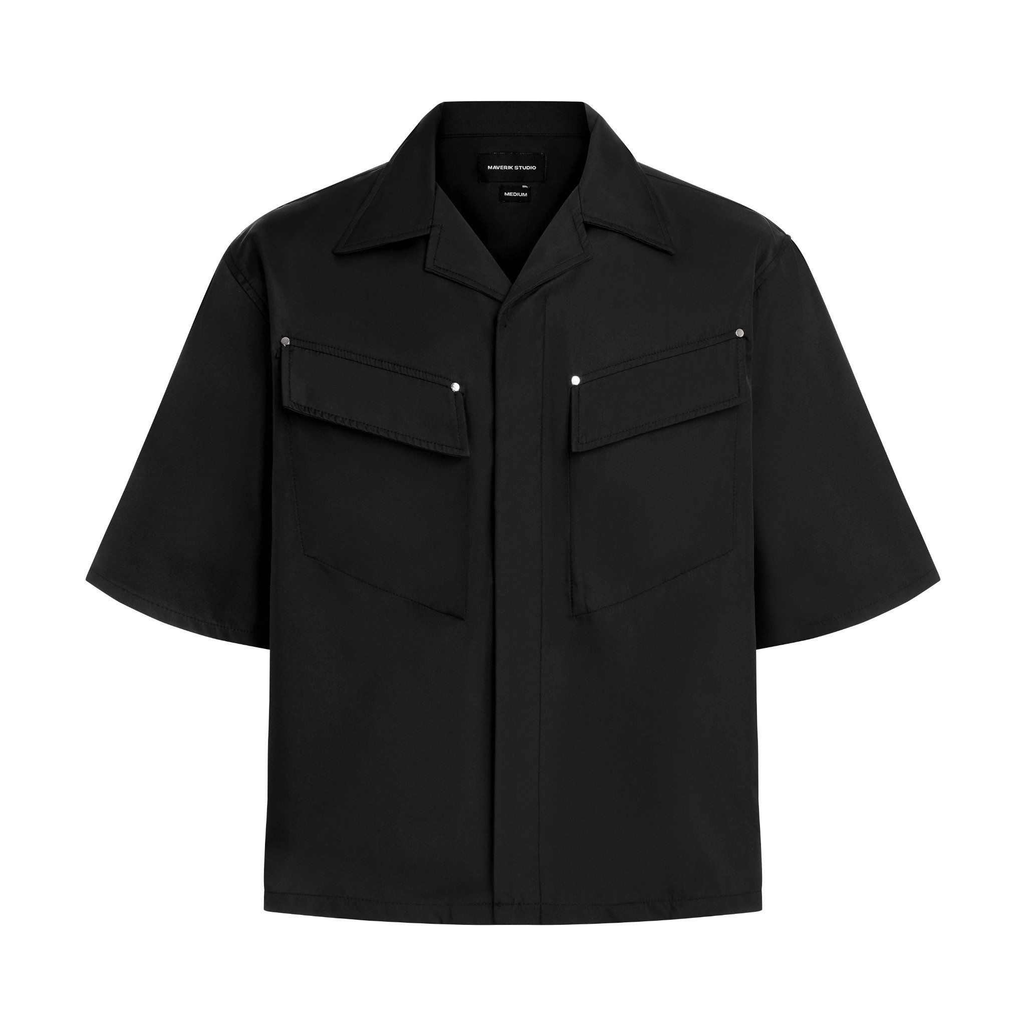 MAVERIK® NYLON CUBAN SHIRT ( BLACK )