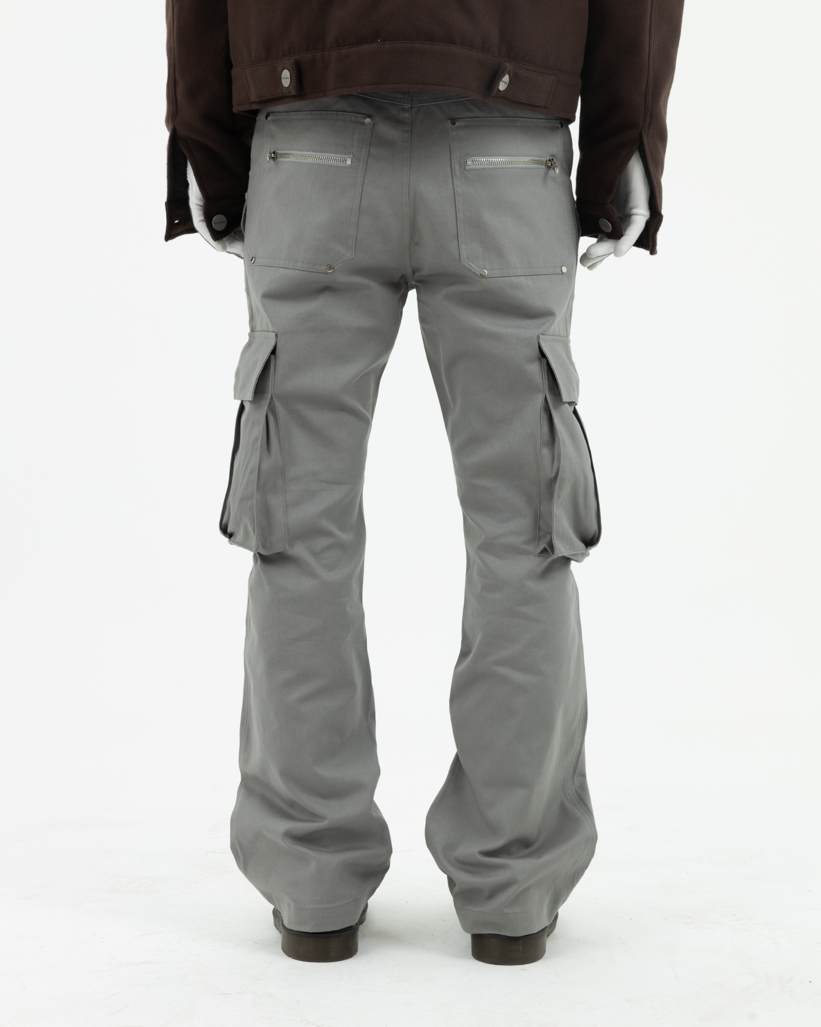  Flare Kaki Cargo Pants ( Grey ) 