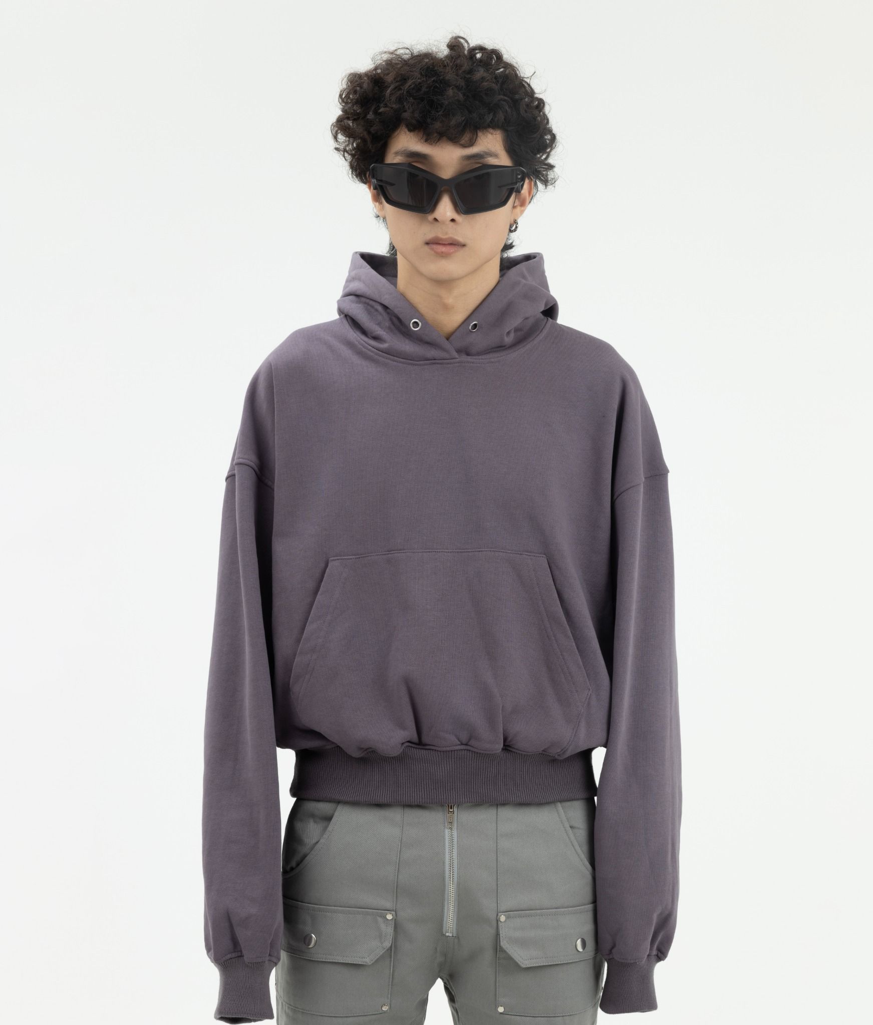  Crop / Boxy Hoodie ( Purple ) 