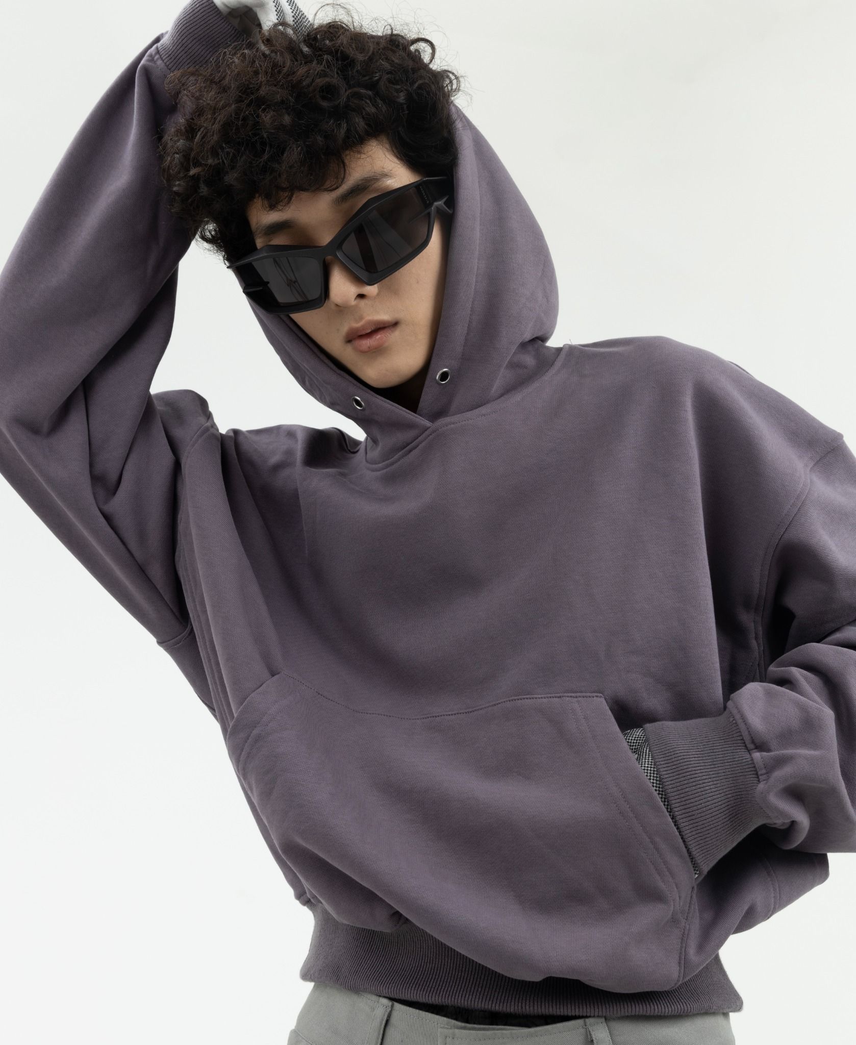  Crop / Boxy Hoodie ( Purple ) 