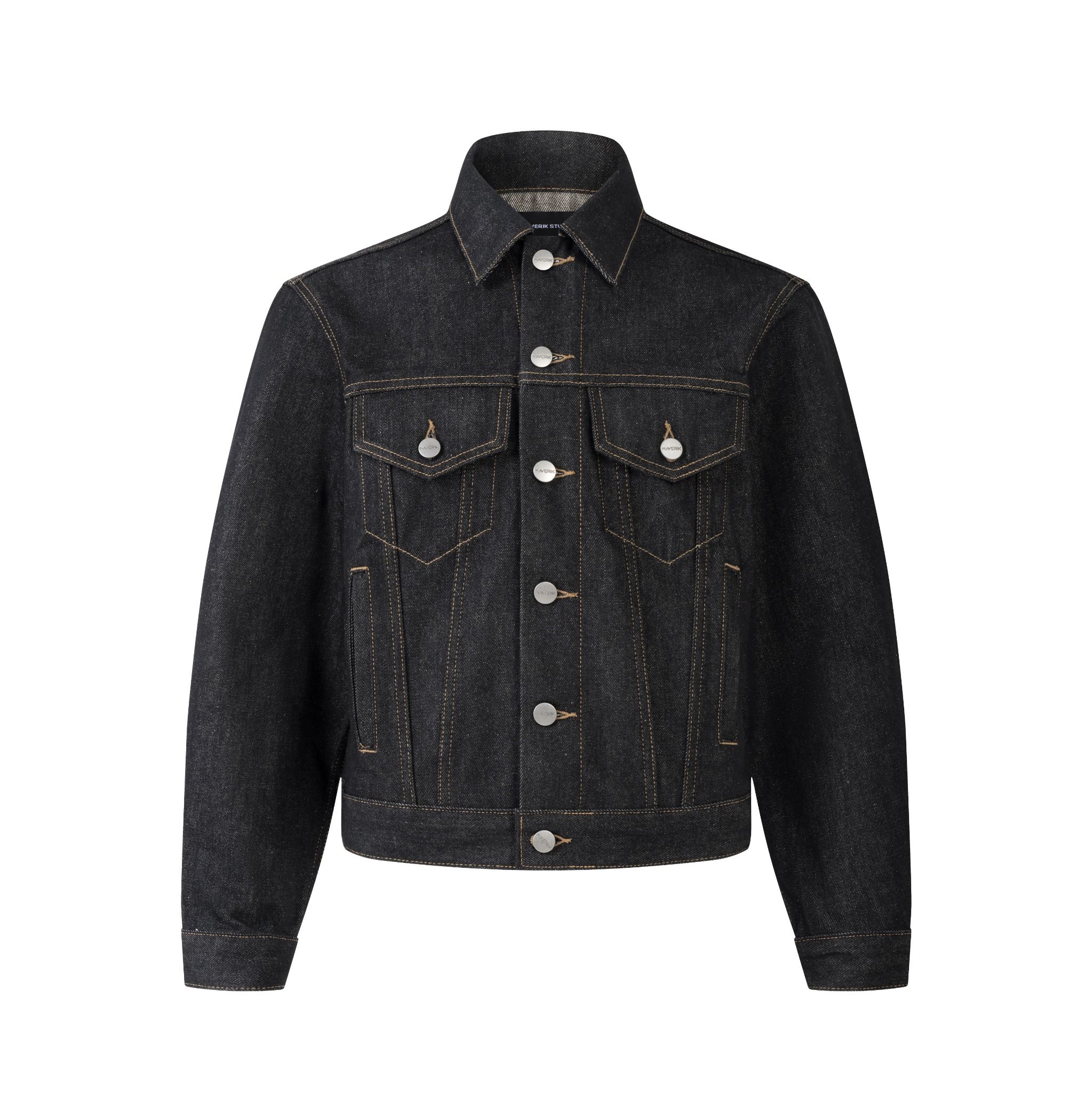MAVERIK® BLACK TRUCKER RAW DENIM JACKET