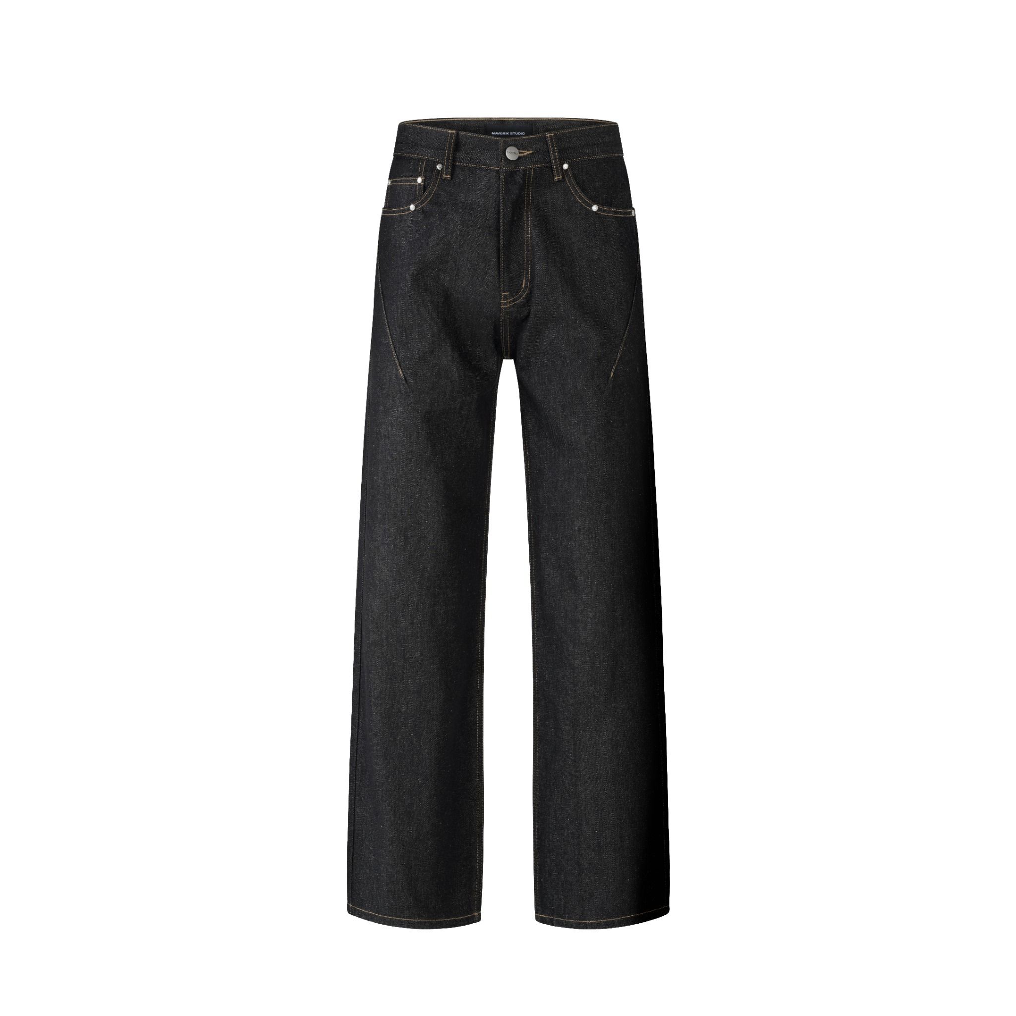 MAVERIK® BLACK LOOSE FIT RAW DENIM PANTS