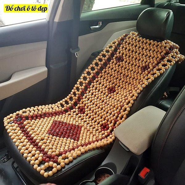 Lót Ghế Ô Tô Hạt Gỗ Thông Chống Mỏi Lưng, Thoáng Mát Cao Cấp