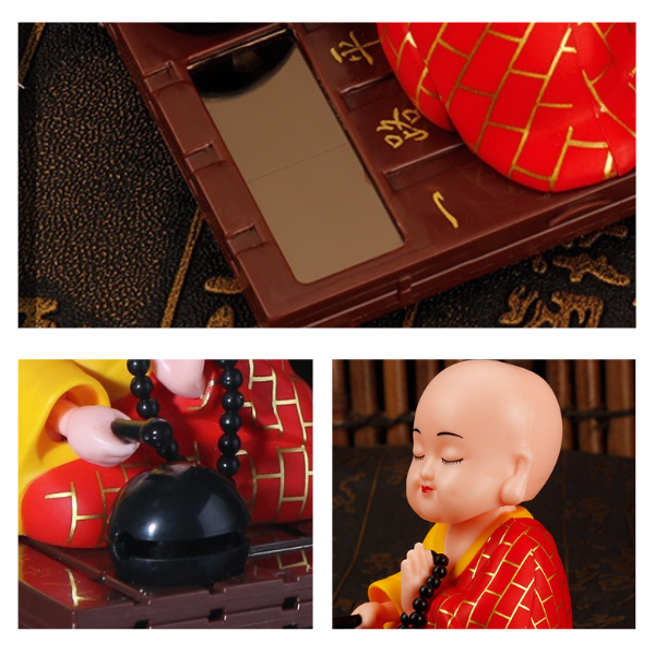 Tượng Chú Tiểu Gõ Mõ Gật Đầu Sử Dụng Năng Lượng Mặt Trời, Tượng Sư Thầy Gõ Mõ