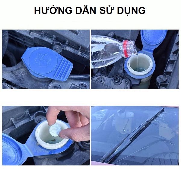 Viên Sủi Rửa Kính Ô Tô, Tẩy Sạch Kính Ô Tô, Tạo Hiệu Ứng Lá Sen