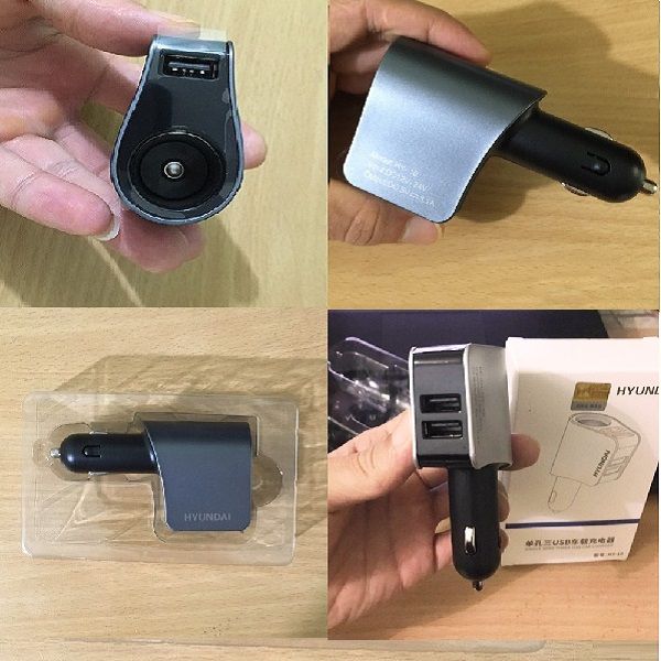 Tẩu Sạc Ô Tô, Xe Hơi HYUNDAI HY10, Tẩu Sạc Nhanh Ô Tô Có 3 Cổng USB, 1 Tẩu Sạc, Điện Áp 4.8A