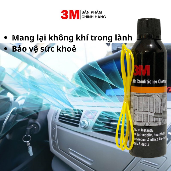 Vệ Sinh Dàn Lạnh, Vệ Sinh Điều Hoà Ô Tô, Dung Dịch Vệ Sinh 3M Air Conditioner Cleaner Foam Dạng Bọt, Hàng Chính Hãng