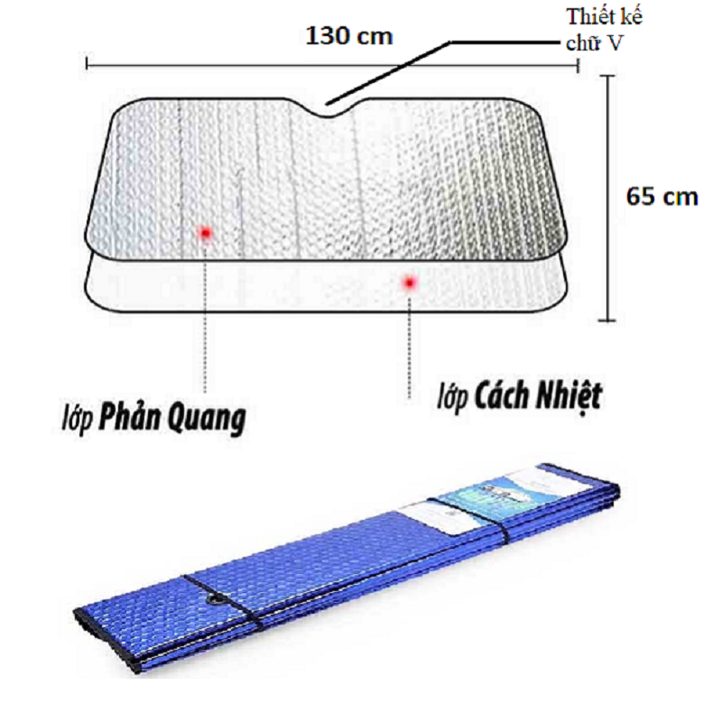 TẤM CHẮN NẮNG XE Ô TÔ - CHE NẮNG KÍNH LÁI CHẤT LIỆU XỐP PHỦ BẠC