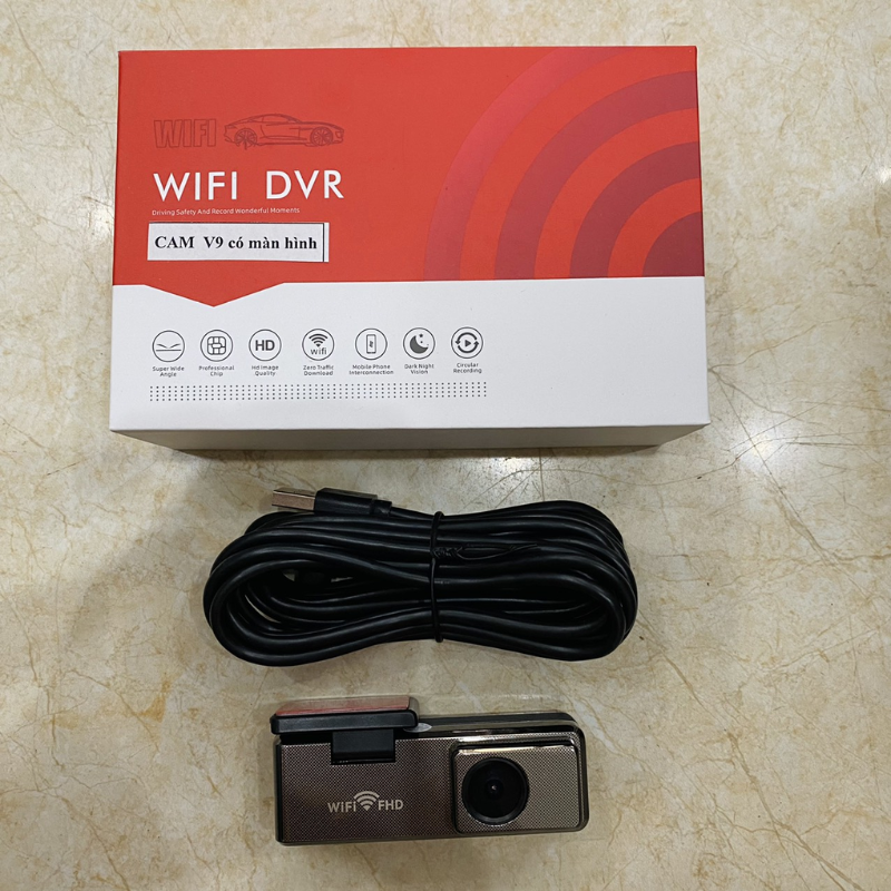 Camera Hành Trình ô tô V9 WIFI - Full HD có kết nối Điện Thoại Và Màn Hình ANDROID – BẢO HÀNH 1 NĂM