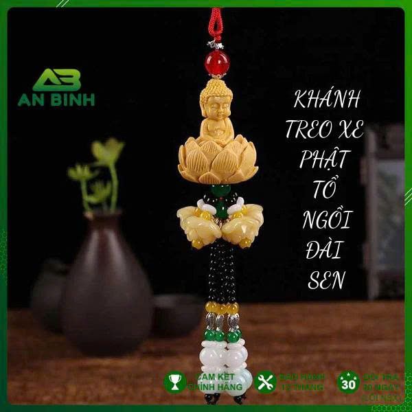 Khánh Treo Xe Ô Tô Hình Đức Phật Ngồi Đài Sen Phong Thuỷ