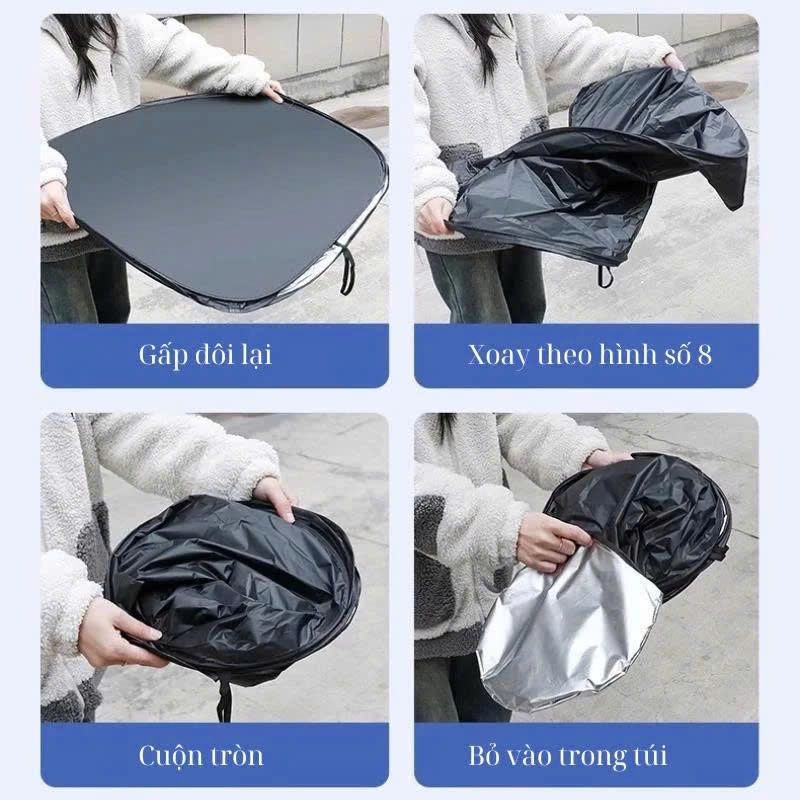 TẤM CHE NẮNG KÍNH LÁI Ô TÔ GẤP GỌN, CHỐNG TIA UV CÁCH NHIỆT BẢO VỆ NỘI THẤT XE Ô TÔ