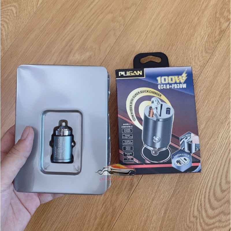 Tẩu Sạc Ô tô, Bộ Tẩu Sạc Xe Hơi PUGAN + Dây Sạc, Dùng Nguồn 12V-24V, Sạc Điện Thoại, Camera Hình Trình, Máy Hút Bụi,...