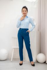 QUẦN COTTON LẠNH NÚT BẤM XANH