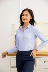 ÁO SƠ MI KATE 1 SỌC XANH NHẠT