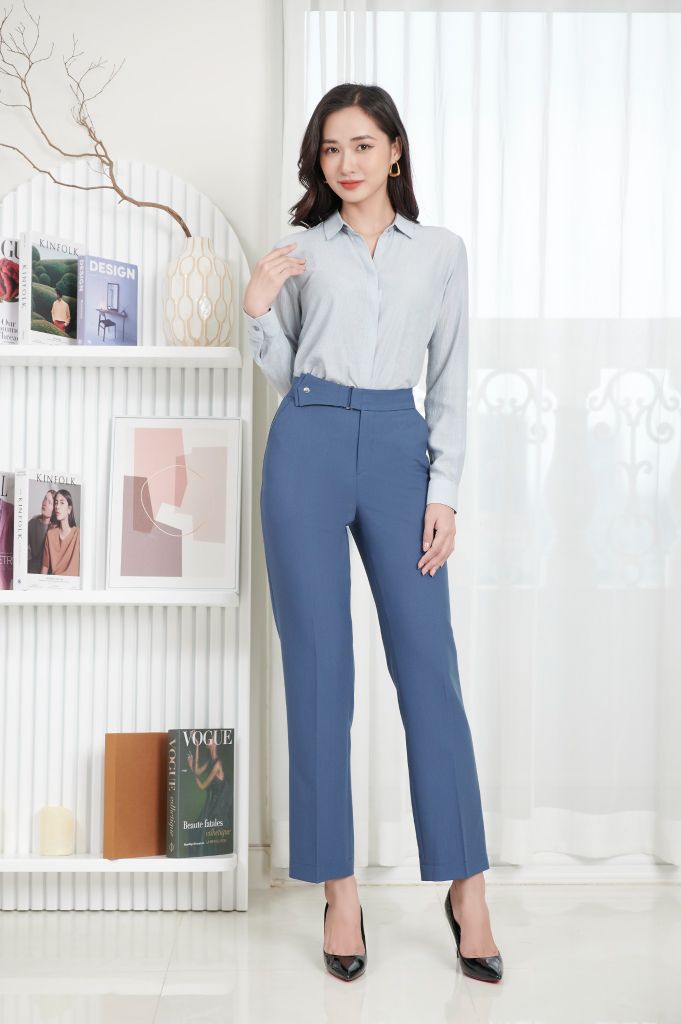 QUẦN COTTON LẠNH TUYẾT SUÔNG NƠ XANH