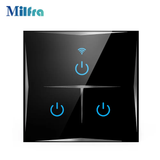 EUR Smart Wall Light Switch Wifi crystal glass panel waterproof Touch Switch - Milfra