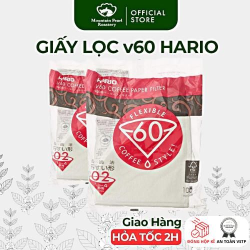Giấy lọc cà phê phễu V60 HARIO màu Nâu - Mountain Pearl Roastery