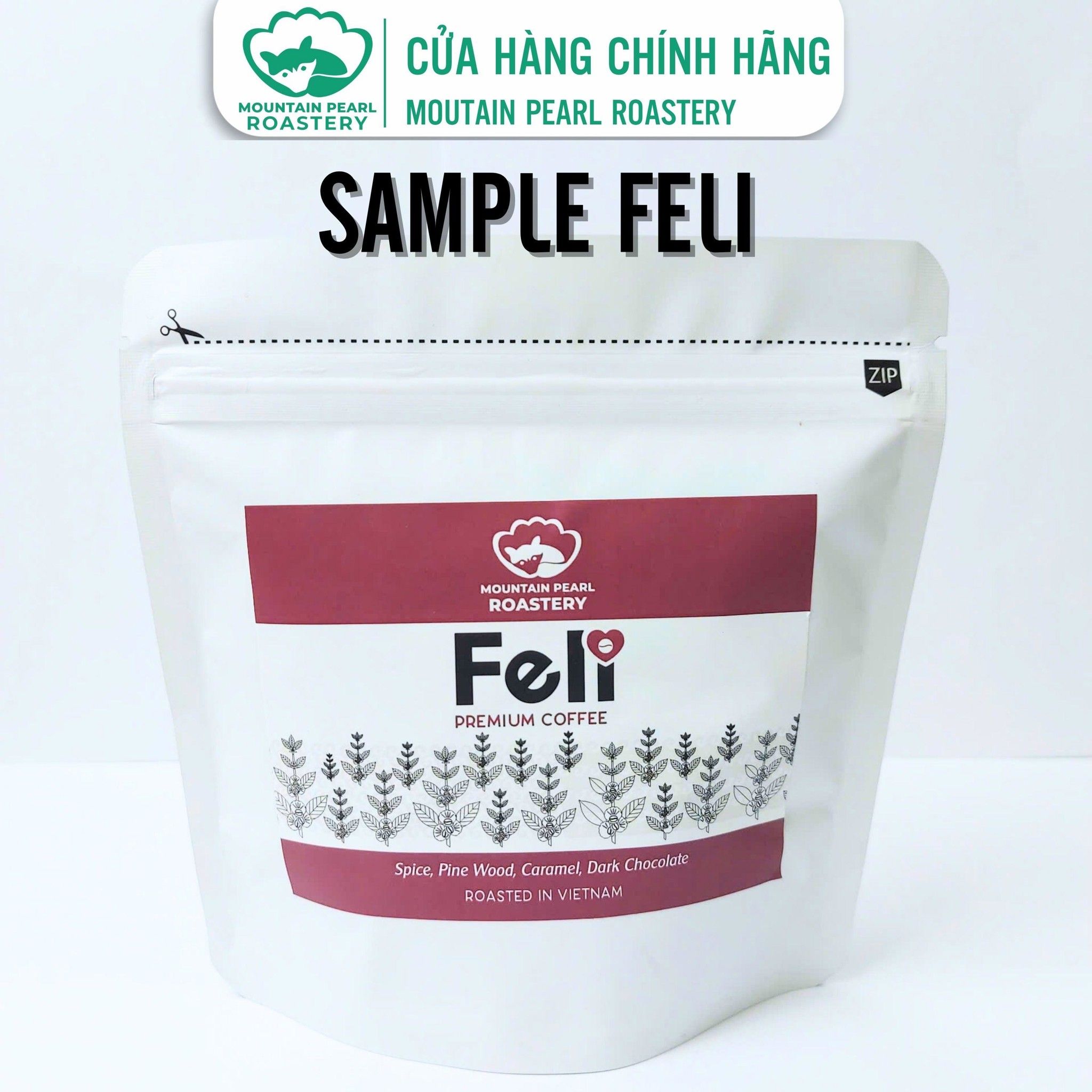 Sample Cà Phê Rang Xay Nguyên Chất HELLO (đậm đà), FELI (quyến rũ), AMORE (nhẹ nhàng) - Cafe pha máy, pha phin từ Mountain Pearl Roastery Coffee