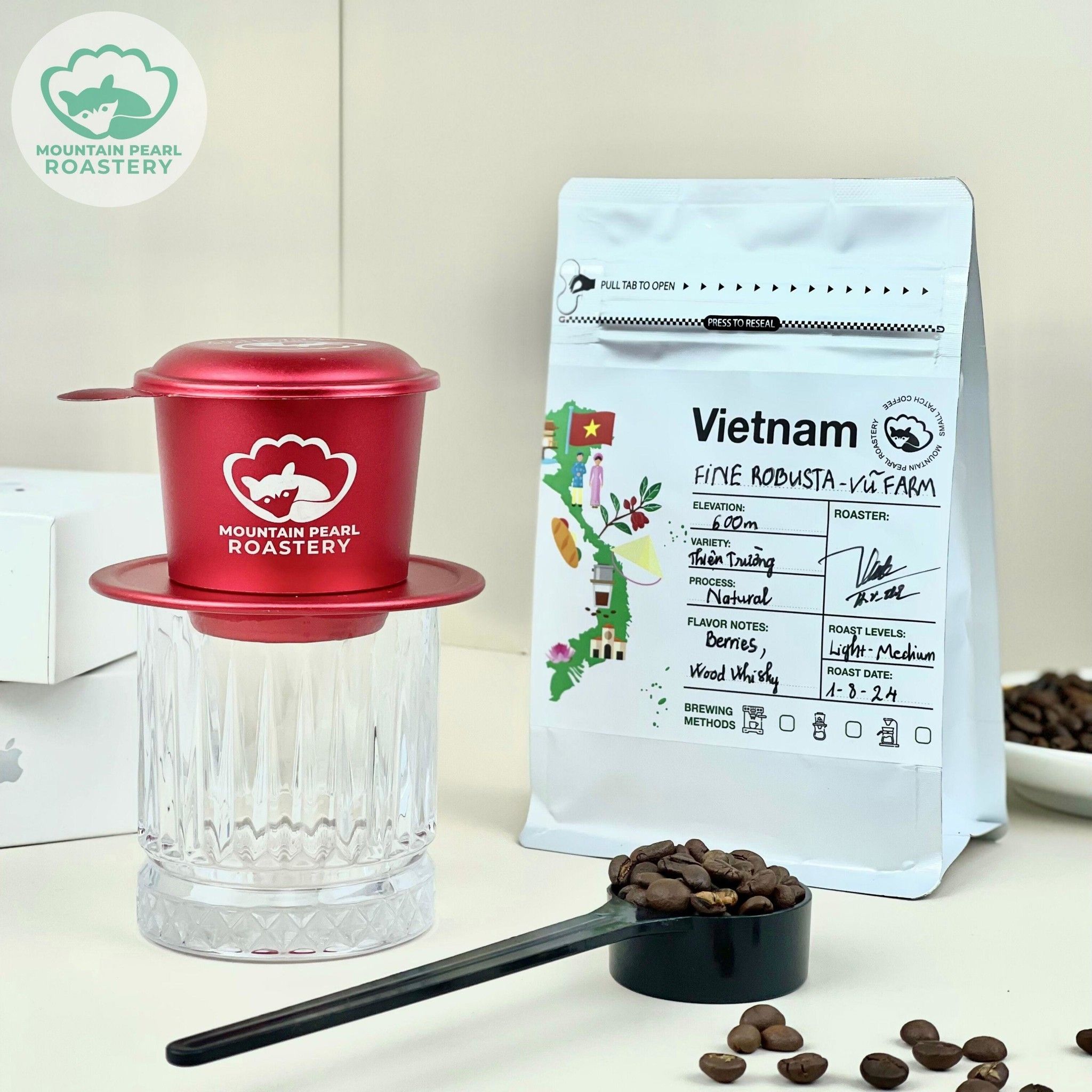 Cà Phê Đặc Sản Đắk Nông FINE ROBUSTA vị Berries, Whisky - Specialty Coffee Mountain Pearl Roastery Coffee