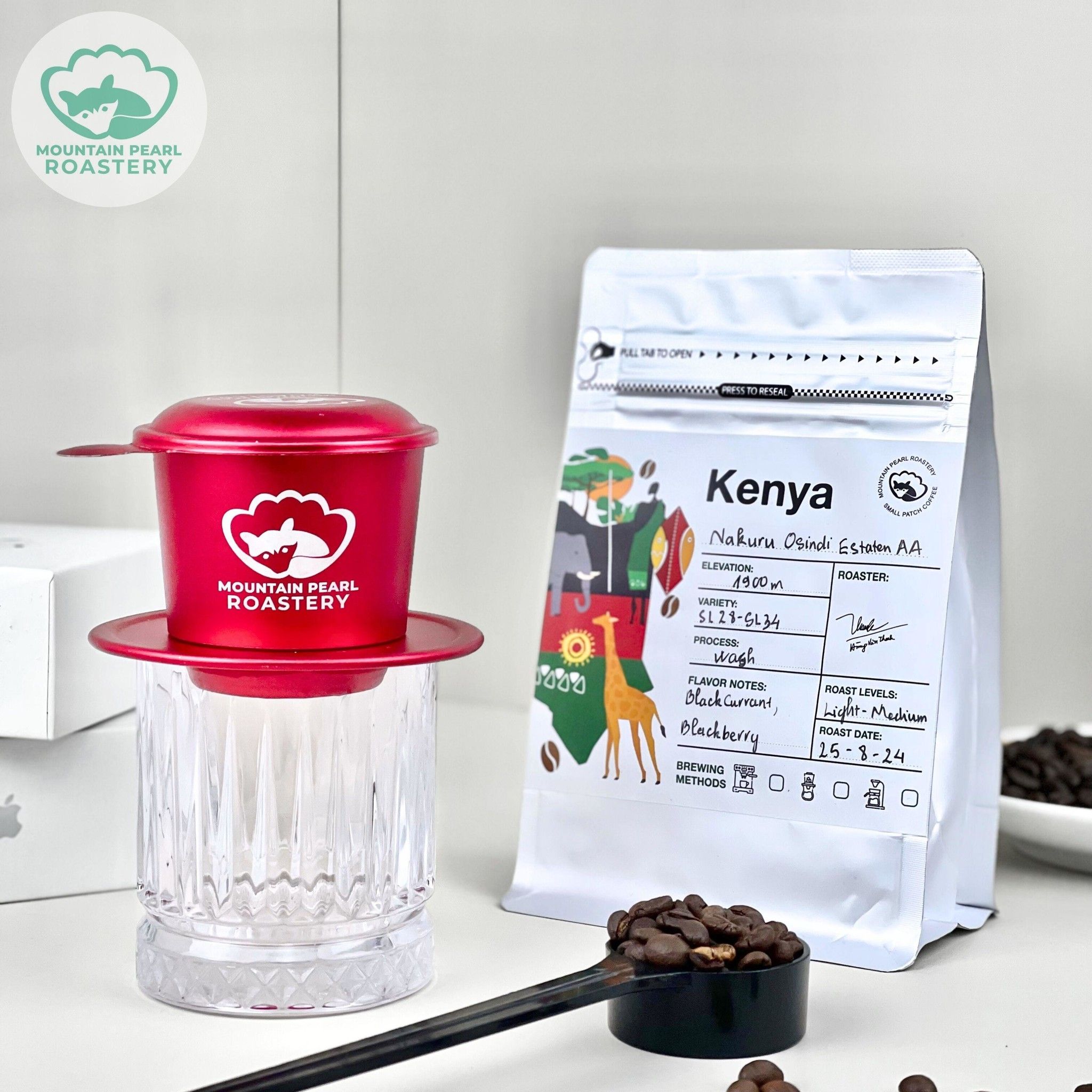 Cà Phê Đặc Sản KENYA NAKURU Vị Black Currant, Black Berries - Cafe Specialty của Mountain Pearl Roastery Coffee
