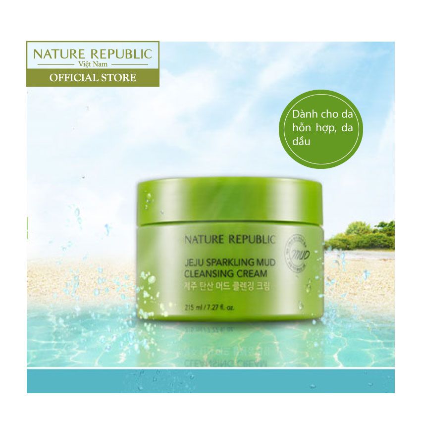 Kem tẩy trang bùn khoáng JEJU SPARKLING MUD CLEANSING CREAM