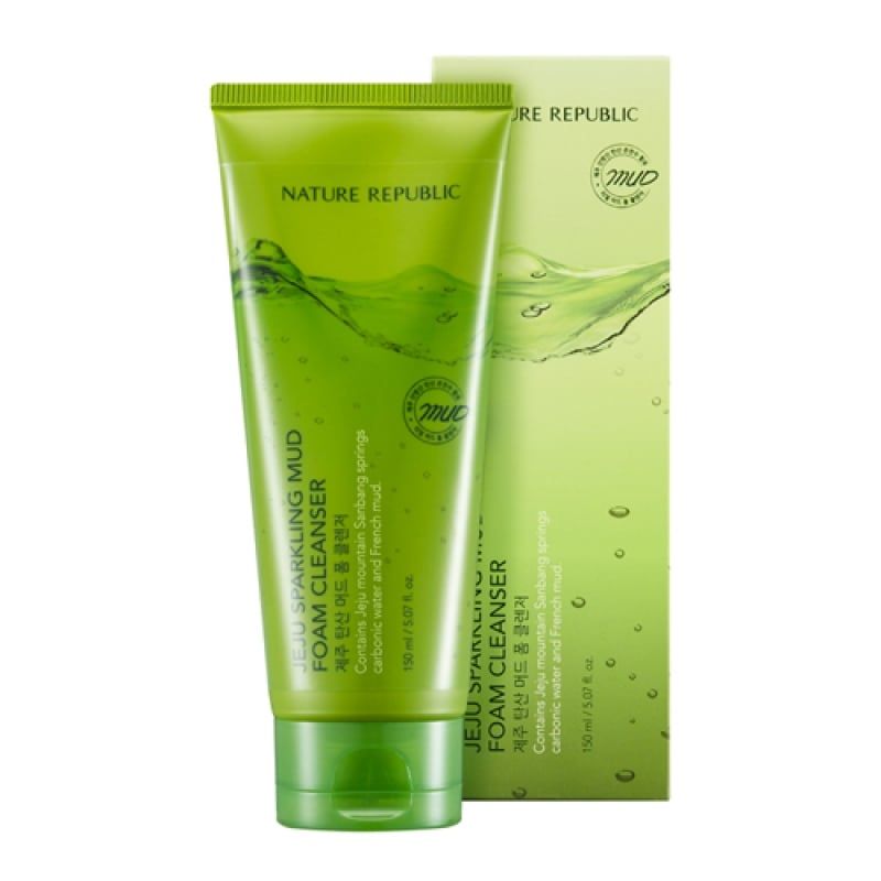 Sữa rửa mặt bùn khoáng JEJU SPARKLING MUD FOAM CLEANSER