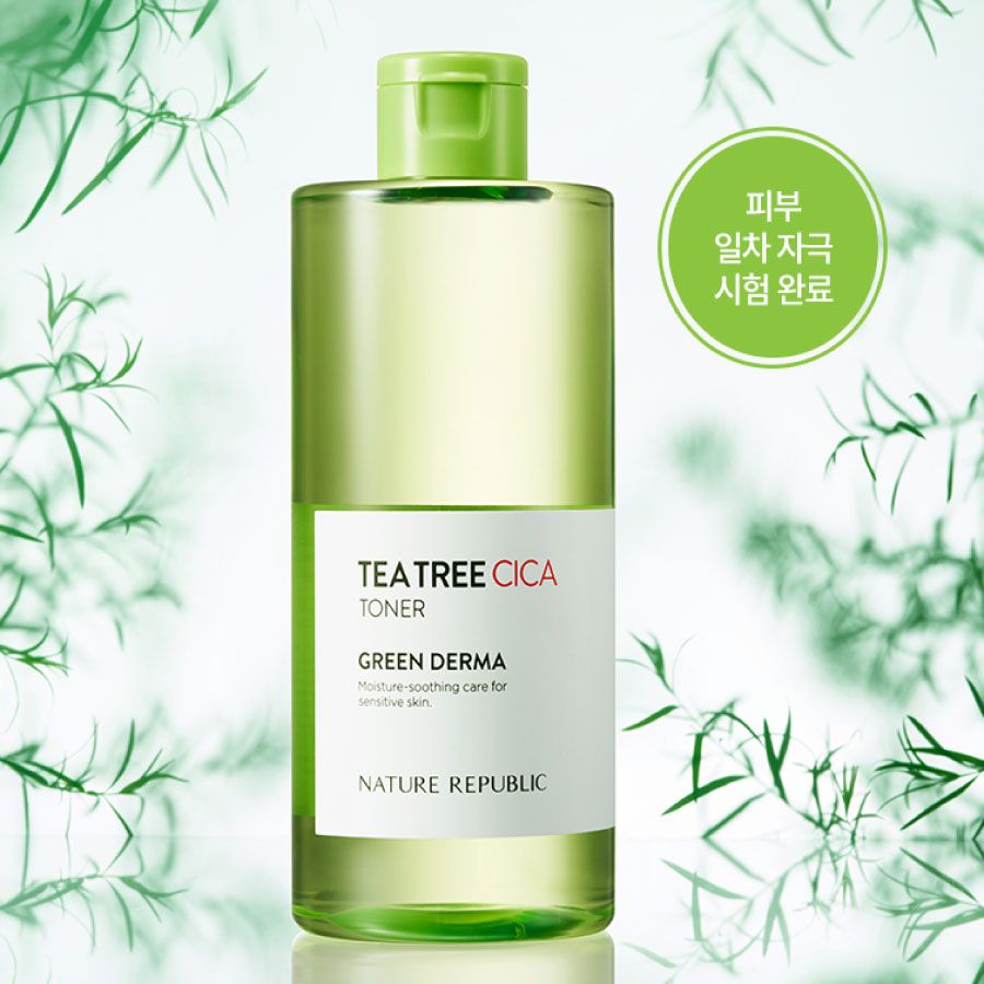 Nước cân bằng da GREEN DERMA TEA TREE CICA TONER