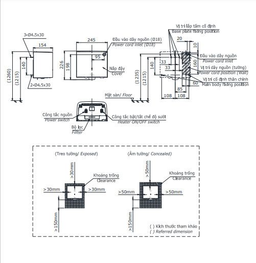 Máy sấy tay TOTO TYC322WF