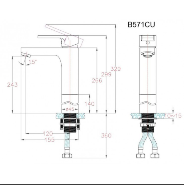VÒI LAVABO NÓNG LẠNH B571CU
