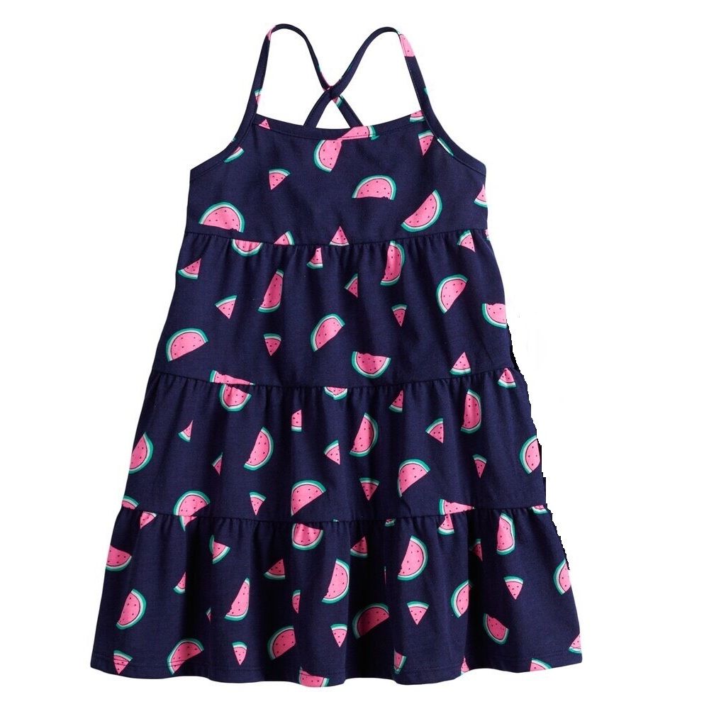 Đầm Yếm BG Jumping Beans Xanh Đen Dưa Hấu 24M