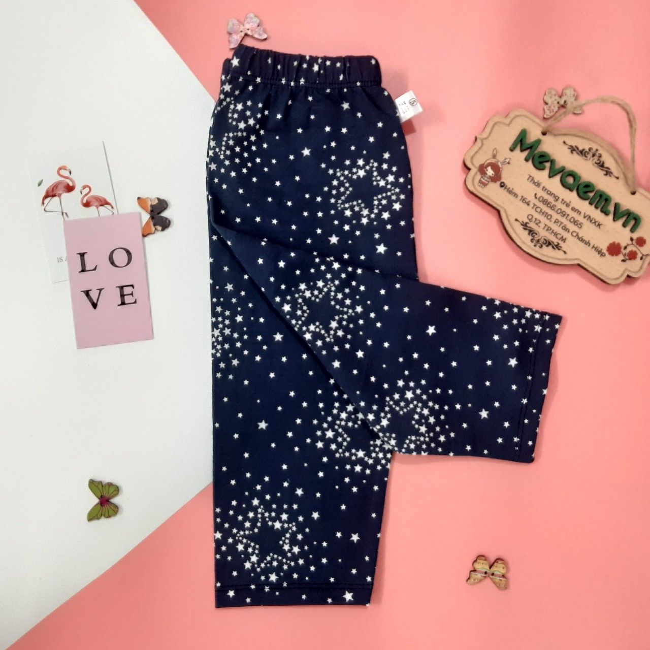 Quần Legging Lửng BG Gap Xanh Đen Sao