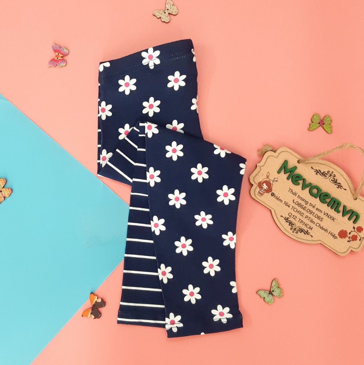 Quần Legging BG Jumping Beans Xanh Đen Kẻ Hoa