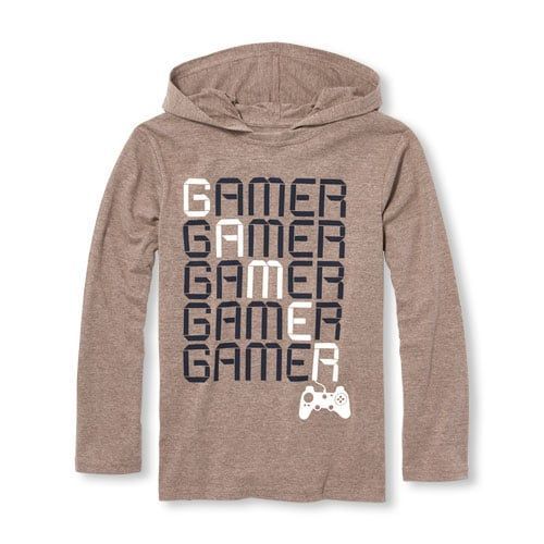 Áo Tay Dài Hoodie Bé Trai Place Nâu Gamer