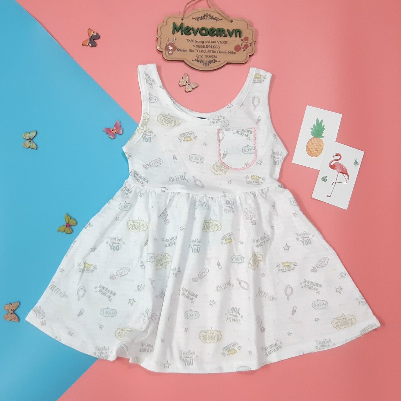 Đầm Ba Lỗ BG Old Navy Trắng LOOK