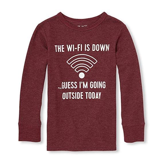 Áo Tay Dài Bé Trai Place Đỏ The Wifi Is Down