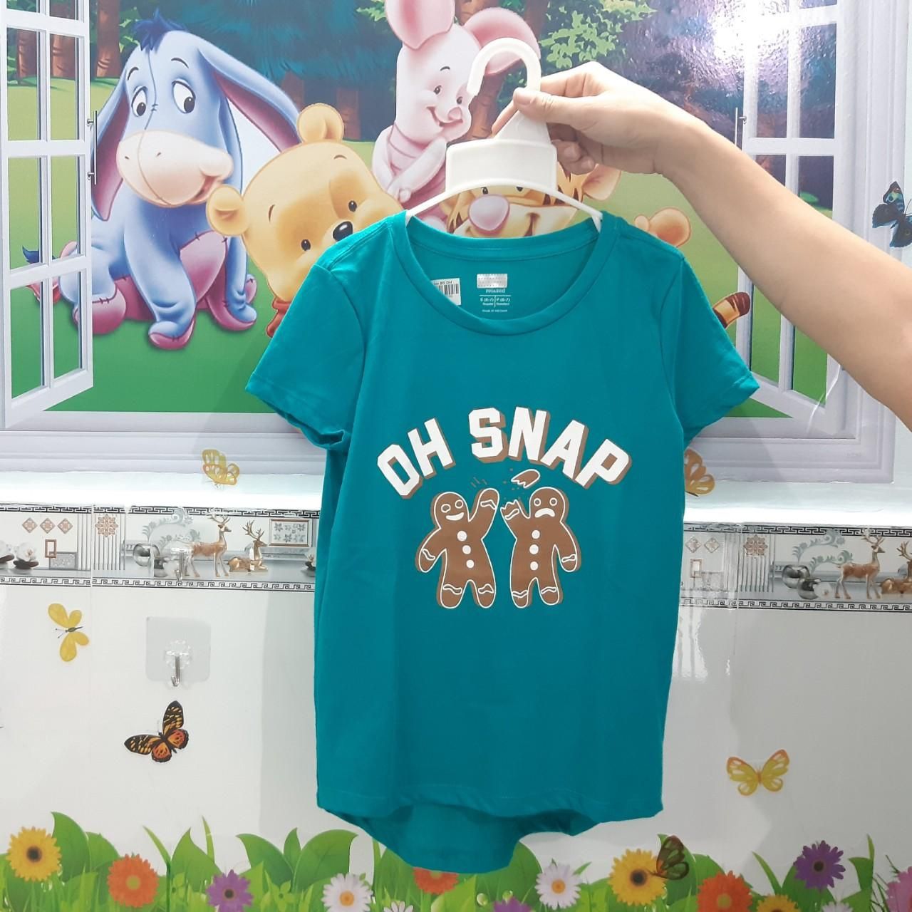 Áo Cộc Tay Bé Gái Old Navy Xanh Oh Snap