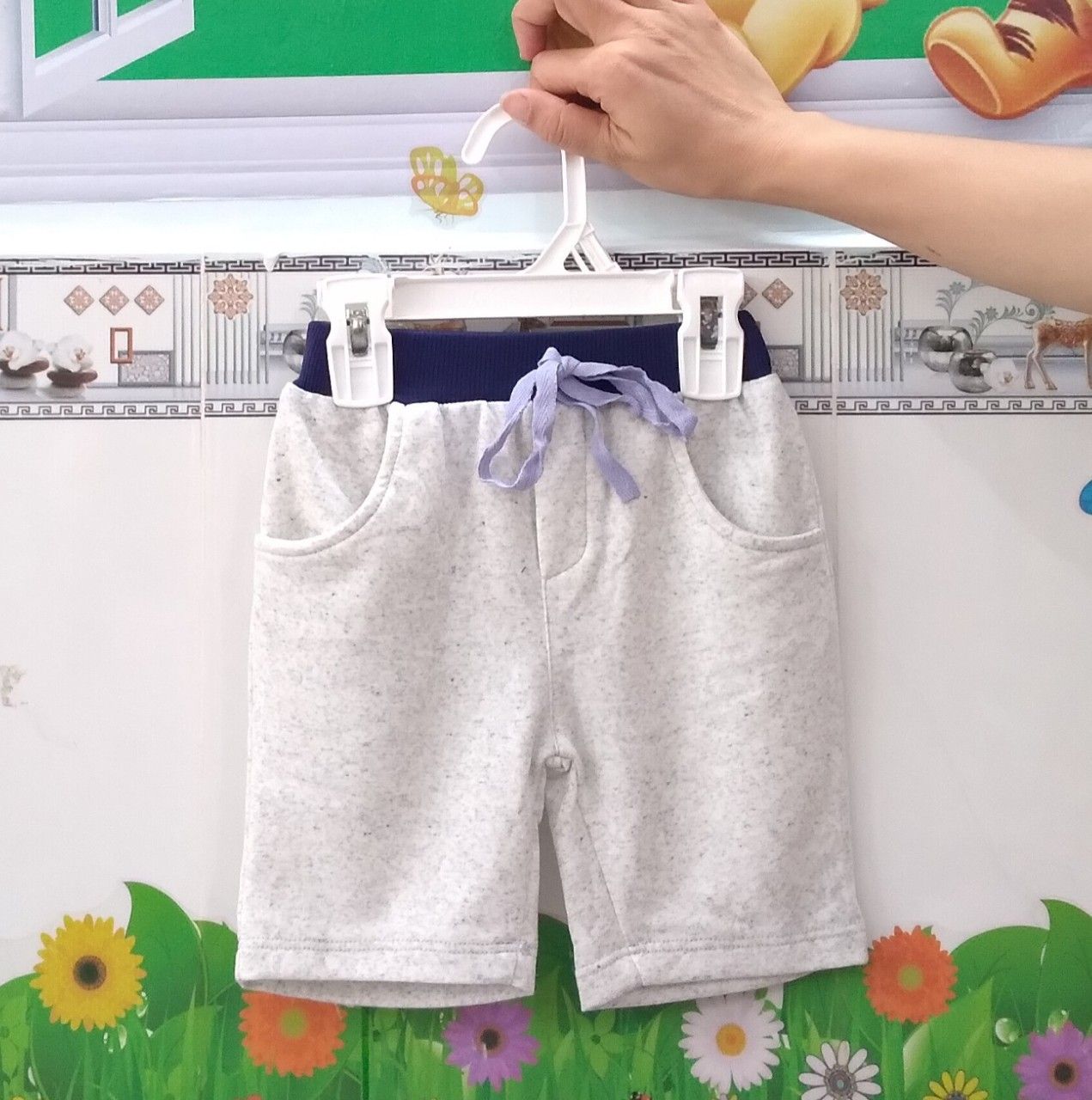 Quần Short Da Cá BT Trắng Kem