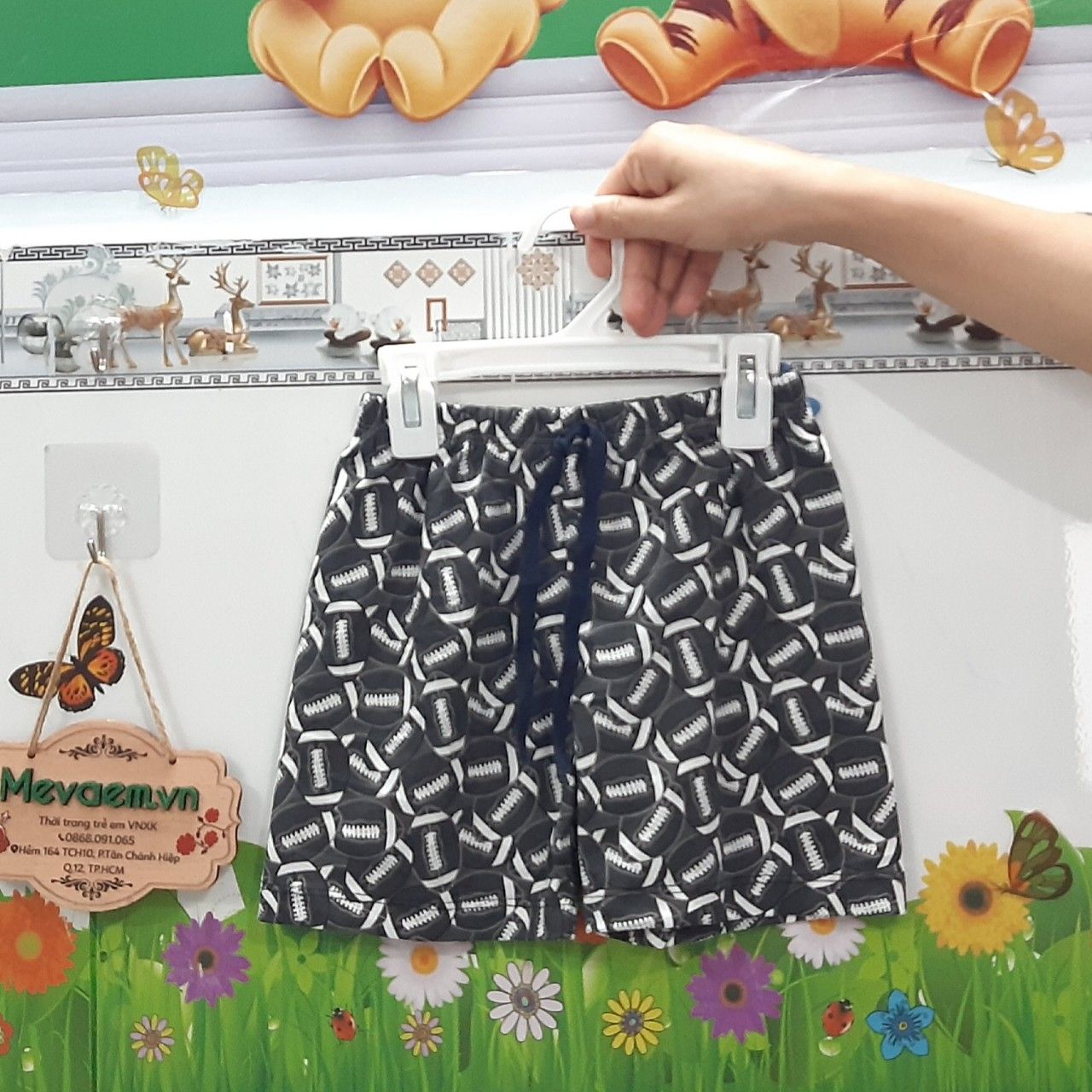 Quần Đùi Thun Cotton Bé Trai Gap Bóng Bầu Dục