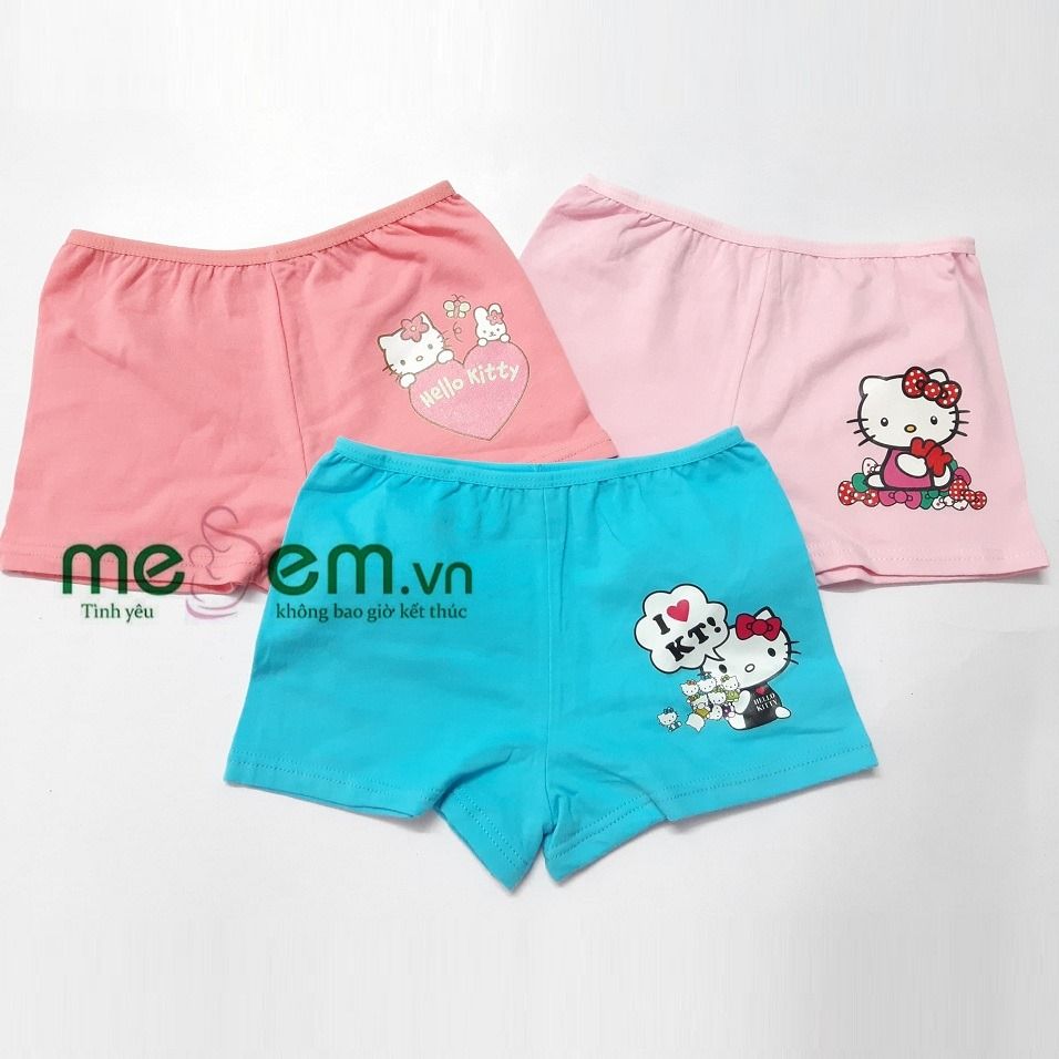 Set 3 Quần Chip Đùi Hello Kitty Bé Gái Xanh Phấn Hồng
