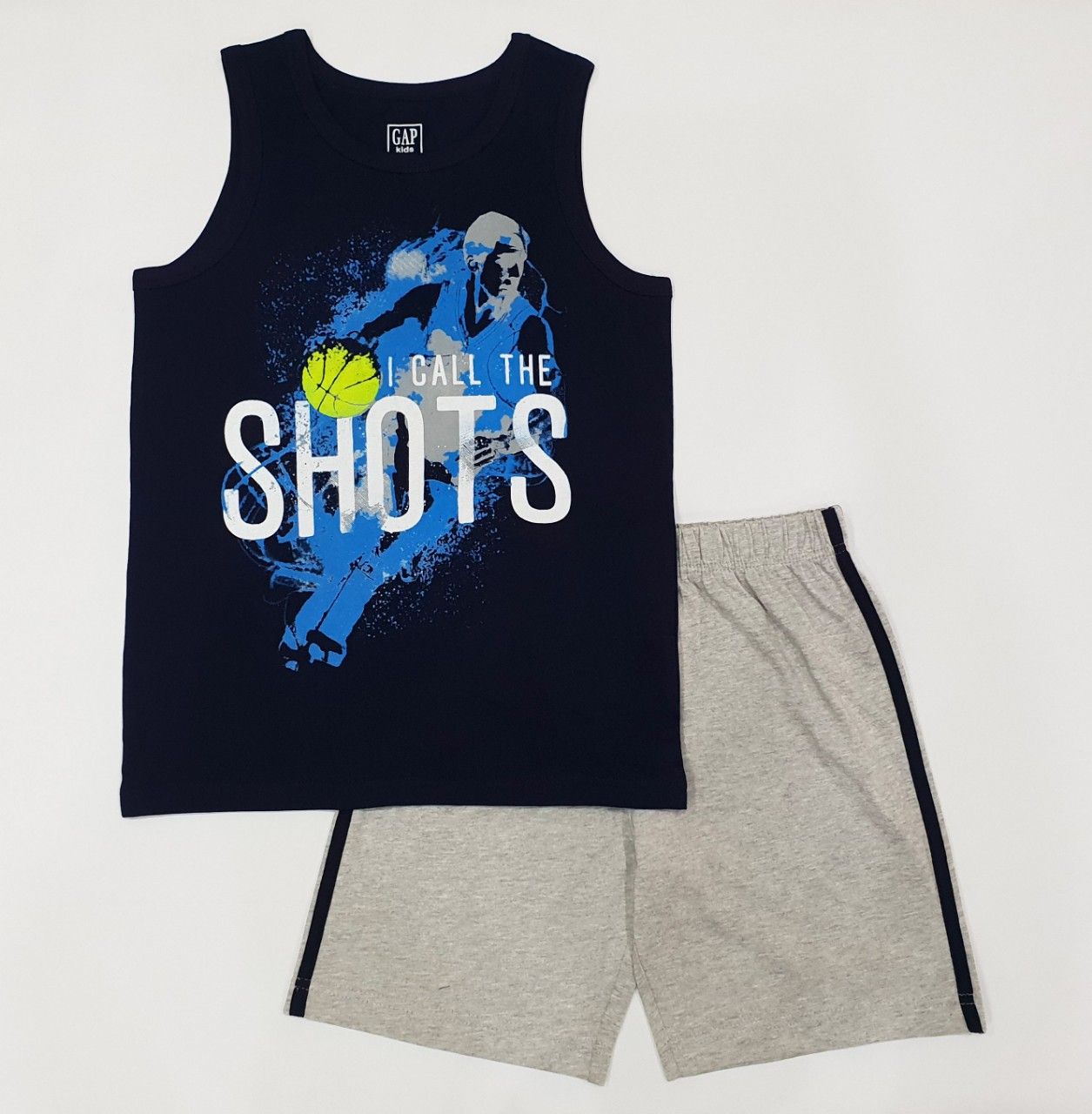 Bộ Ba Lỗ Bé Trai Đại Gap Xanh Đen Bóng Đá Shots XS5