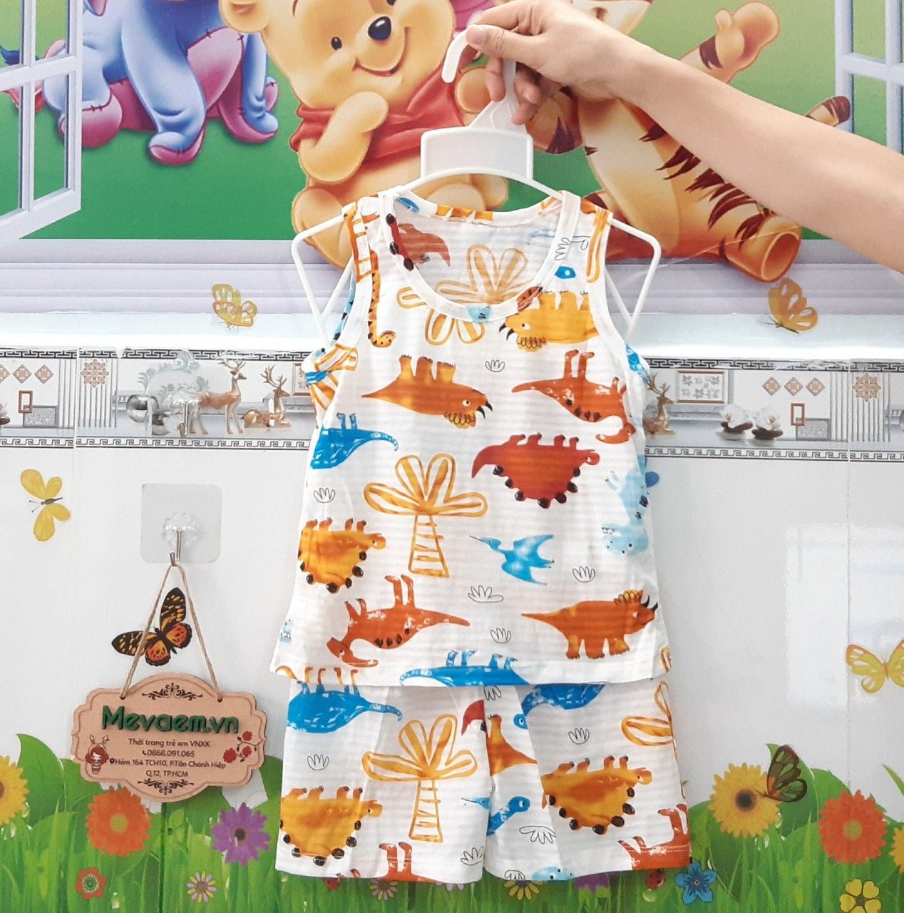 Bộ Ba Lỗ Cotton Sợi Tre The Minou Khung Long Cam