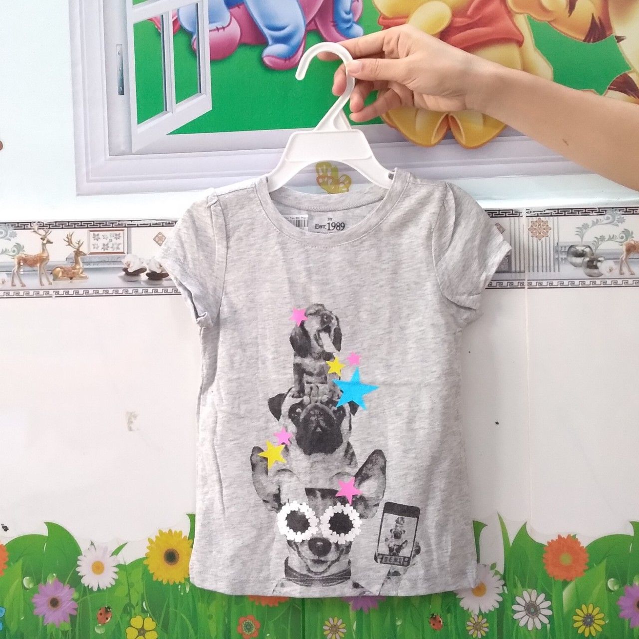 Áo Cộc Tay BG Place Xám