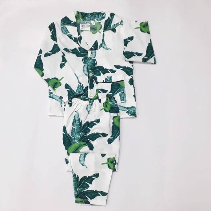 Bộ Pijama Dài Tay Cho Bé Lá Cây